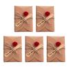 Special Paper Cards for Souvenirs 5Pcs DIY Dried Flower Greeting Cards, Handmade Note with Artificial Flowers, Jute Twine Atmospheric Photo Props Hang