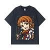 275 GSM Washed T-shirts 100% Cotton One Piece V61 Nami Print Unisex Heavy Cotton T Shirt