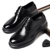 Autumn Winter Lace Platform Shoes for Men Solid Color Fashion Casual Dress Shoes Male High Quality Cow Leather Loafers Man