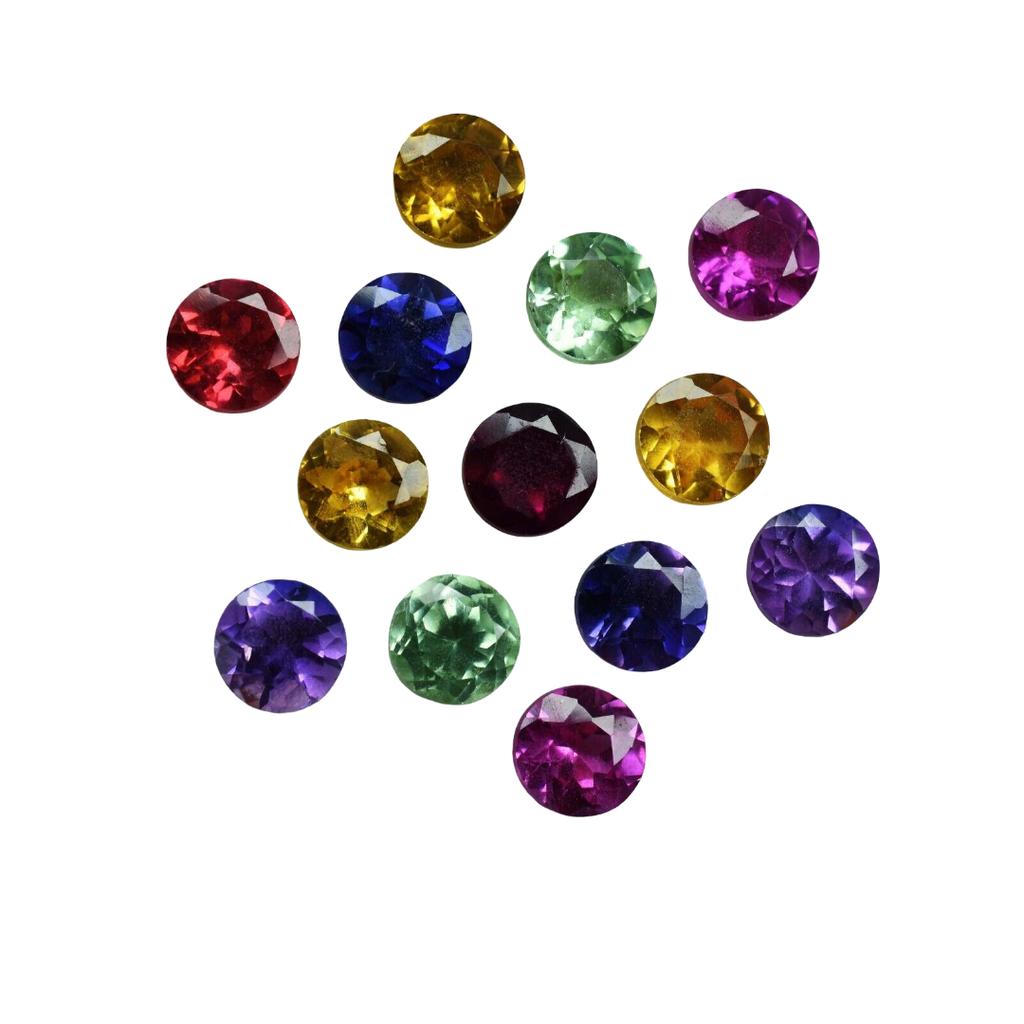 16 Pcs Natural Mix Color Sapphire 4x4 MM Round Lot Loose Gemstone