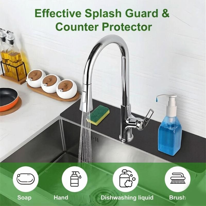 Nonslip Faucet Mat Customizable Kitchen Sink Mat Splash Guard Quick Drying For Soap Dispenser Lock Moisture Effectively