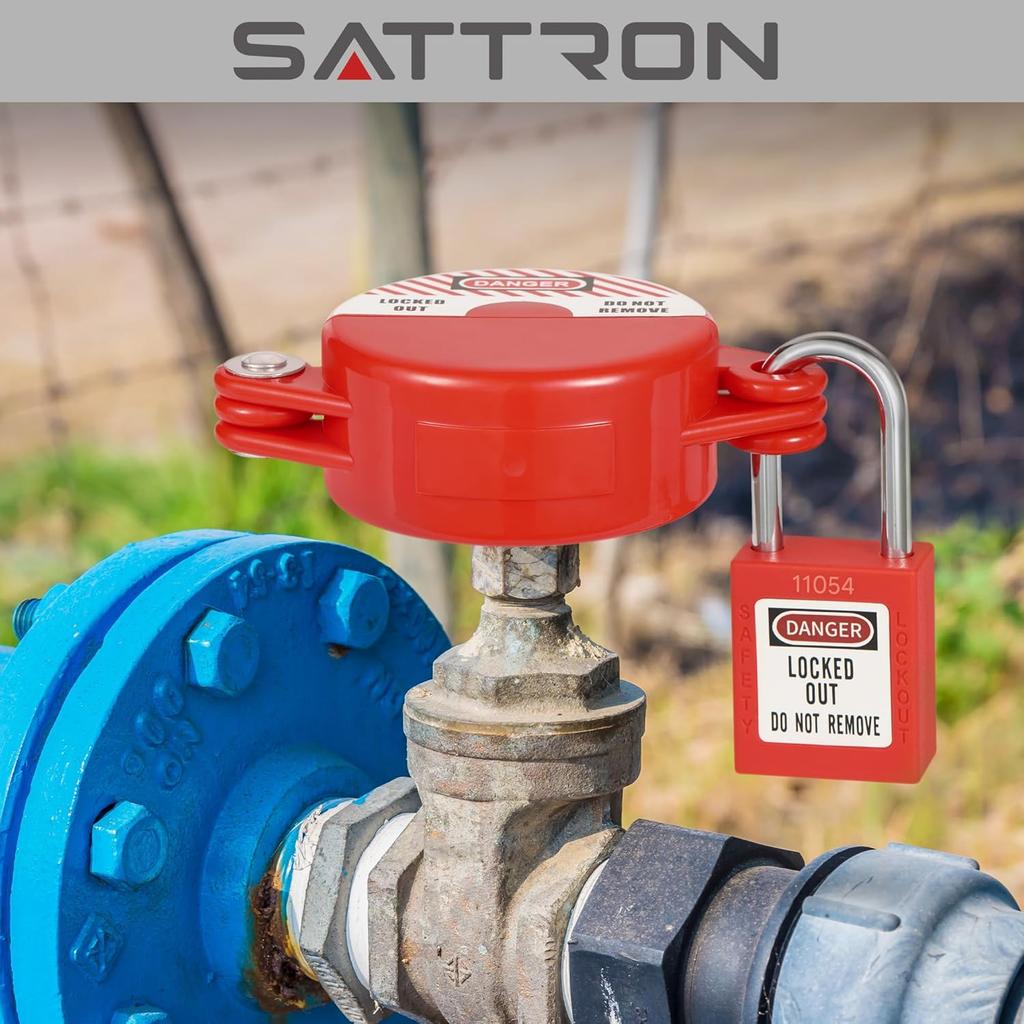 2 Sets Gate Valve Lockout and Safety Padlocks, Valve Lockout Device for 1 to 2-1/2 inch Diameter Valve Handles, Suited for Outdoor Water Spigot