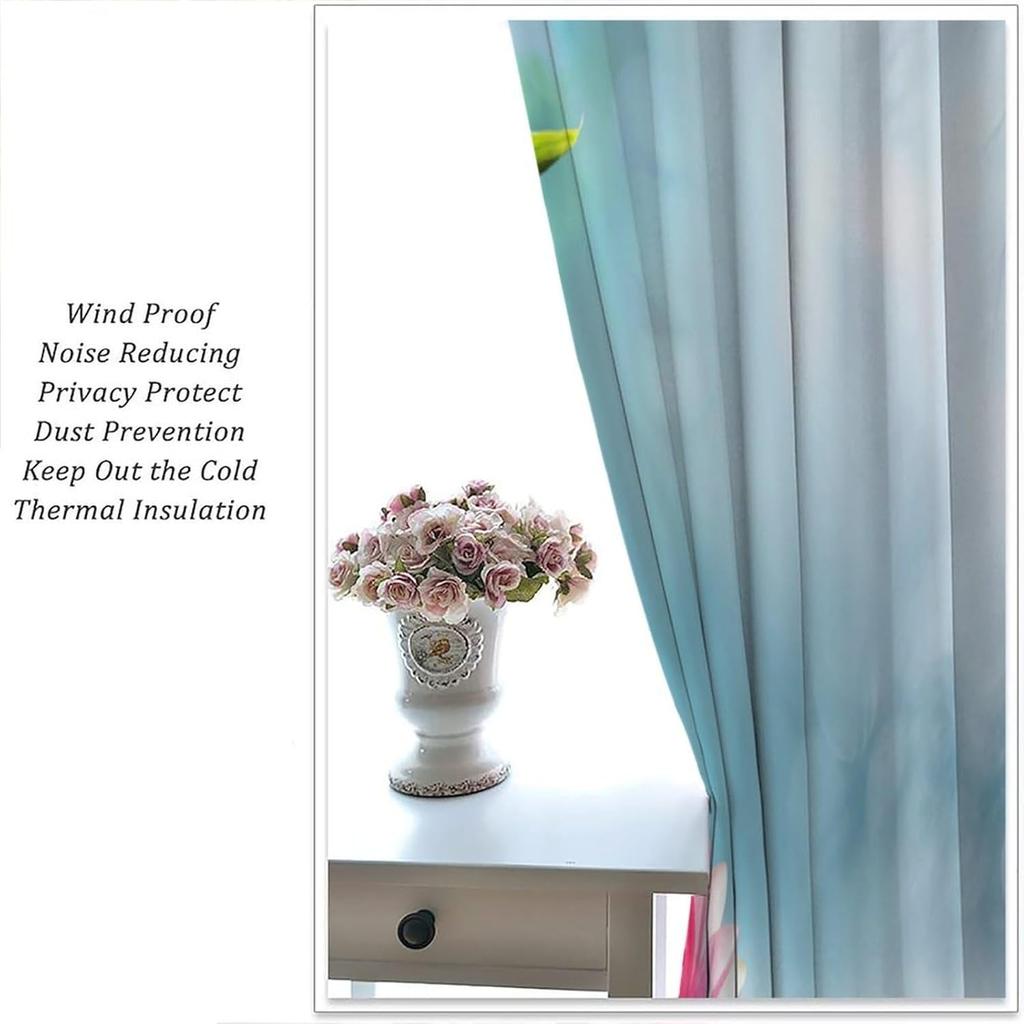 Garden Zen Stone Blackout Curtains   Zen Stones Spa Theme Green Bamboo Pink Flower Candle Window Drapes   for Bedroom Living Room