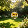 Yousheng Sunflower Window Decor, Shatterproof Acrylic Glass Style Hanging Ornament with Rainbow Prism Effect, Easy Install Chain Included for Doors