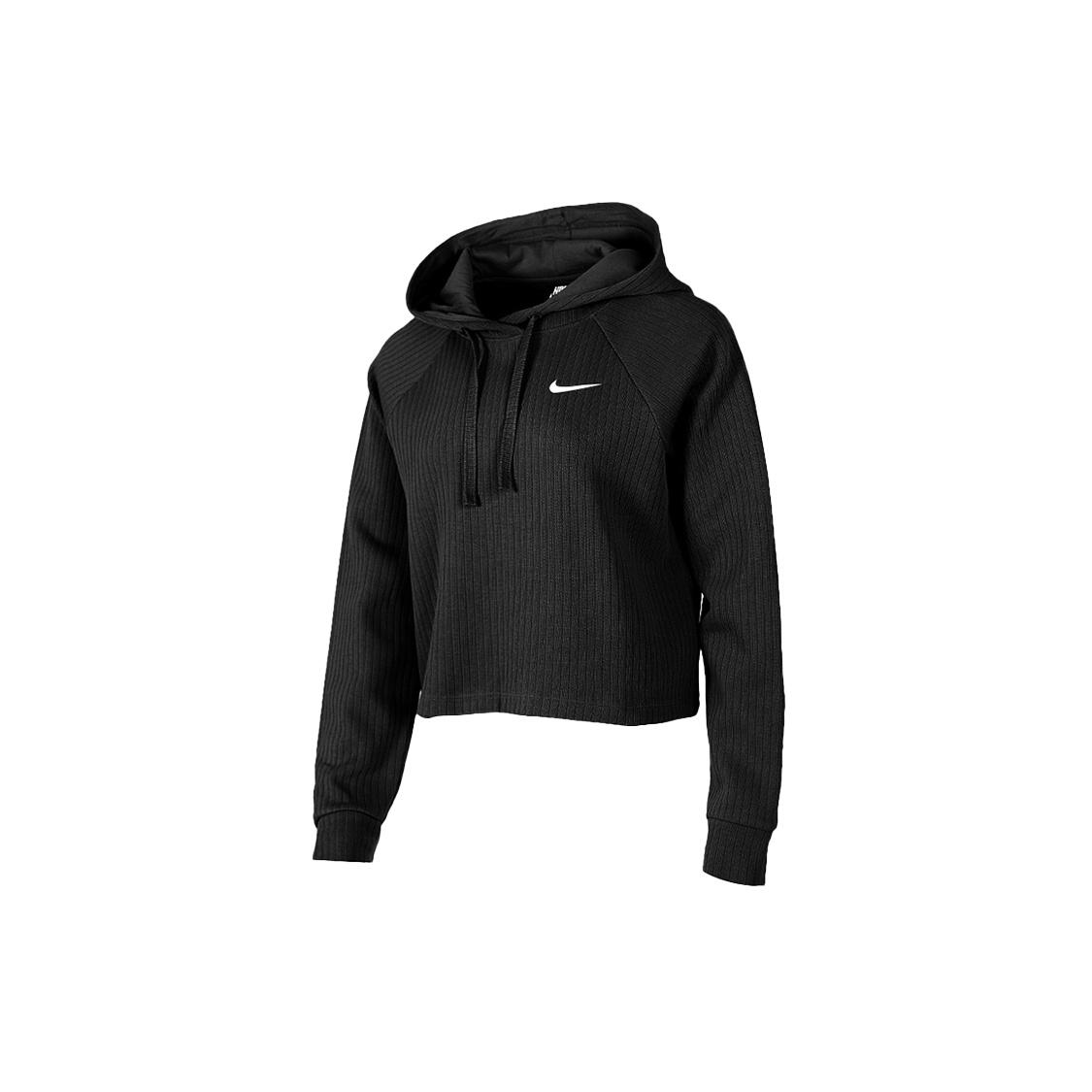 (WMNS) Nike Sportswear Cropped Hoodie Black White Women s CJ2664-010 S