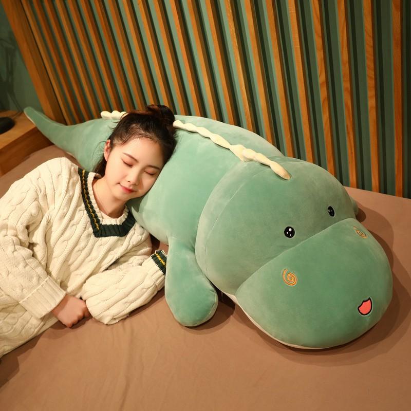 New Huggable Big Long Cute Dinosaur Plush Toy Soft Cartoon Animal Crocodile Stuffed Doll Boyfriend Pillow Girls Birthday Gift