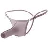 Ice Silk T-Back G-String Men Sexy Open Penis Sheath Underwear Ultra Thin See Through Panties Soft Thongs Sheer Erotic Lingerie