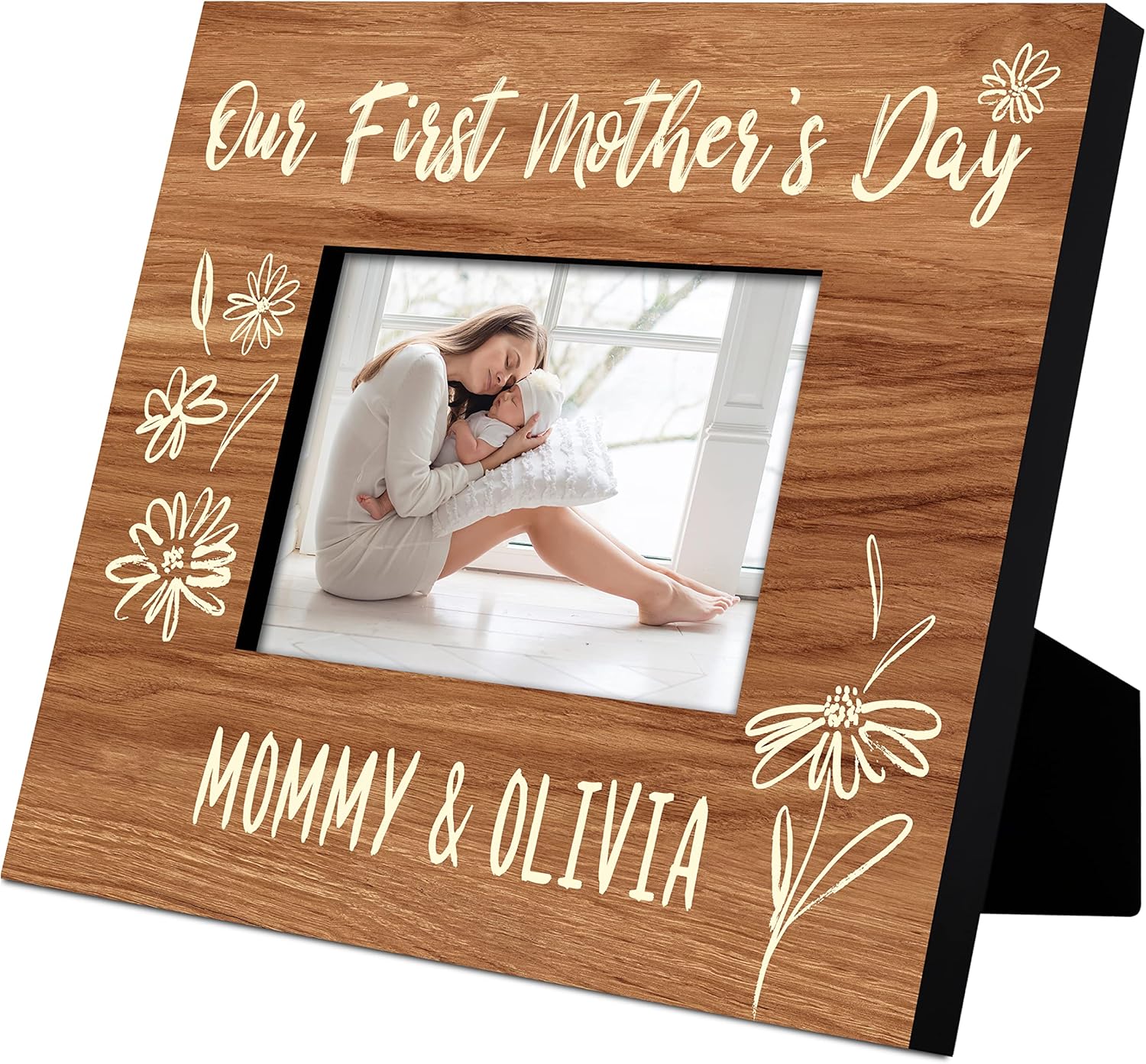 Our First Mother Day Personalized First Mother Day Picture Frame with Names, Date 6 Designs, 2 Sizes New Mom 8x10 Inch Design #2