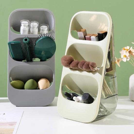 Organizator pe Niveluri pentru Pensule de Machiaj Organizator de Blat Capacitate Mare Design pe 3 Niveluri Organizator de Blat pentru Baie Birou