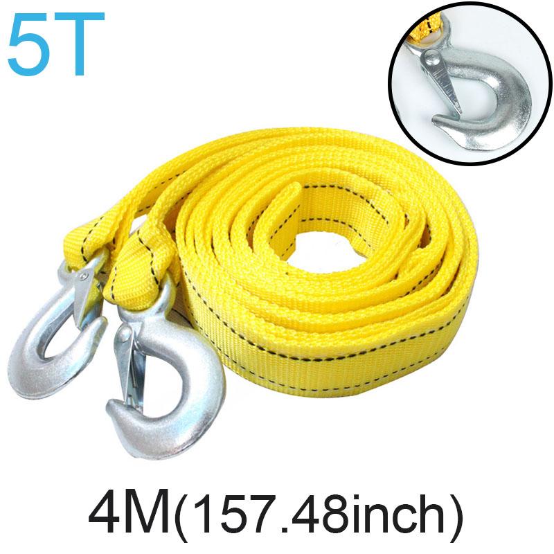 3T/5T Car Tow Cable Heavy Duty Trailer Rope Towing Pull Rope Strap Hooks Van Used Emergency Road Rescue