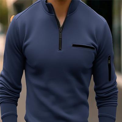 Camisa POLO de Primavera e Outono 2023 Zíper no Braço Camiseta Esportiva Masculina Camisa Polo