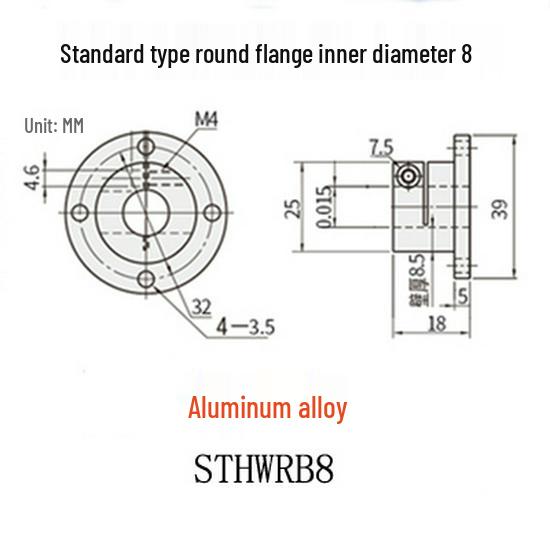 Aluminum Alloy Heavy-Duty Linear Shaft Support Bearing Bracket