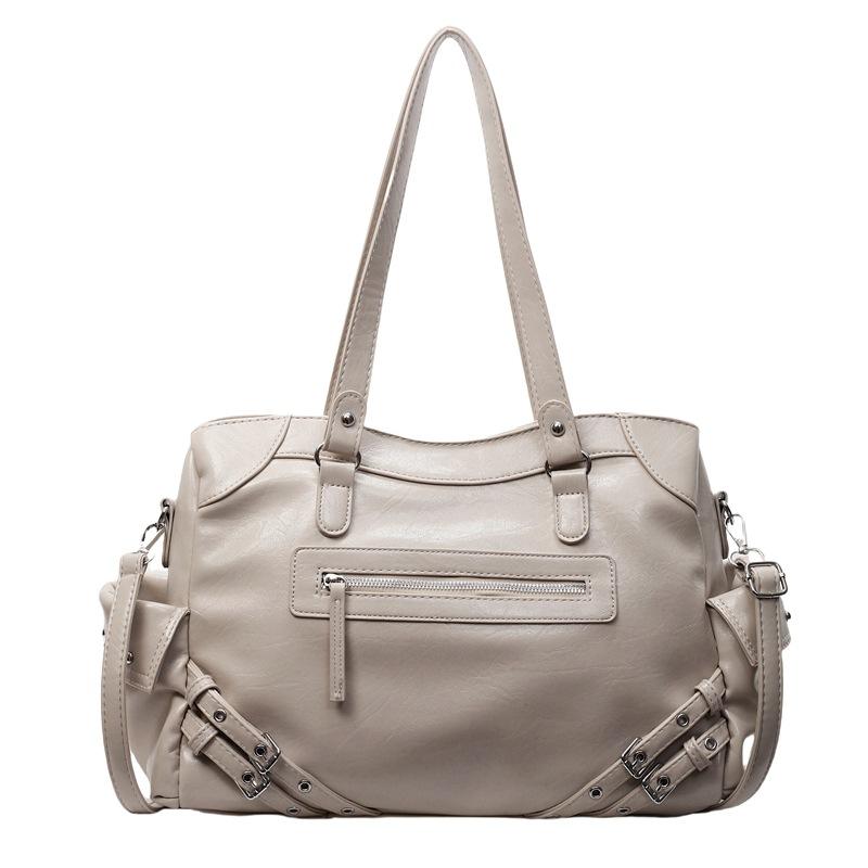 

Retro locomotive bag high-end sense large-capacity bag women s new tote bag shoulder commuter bag хаки