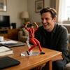 Articulated Poseable Male Figure Model with Adjustable Joints Standing On Display Base for Collectors and Enthusiasts