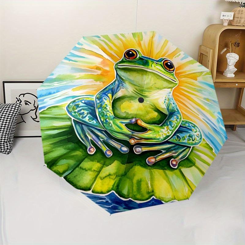 

Colorful Frog b Folding umbrella with 8 iron frames automatic opening design suitable for outdoor holiday gifts fashionable ac Iron&8K