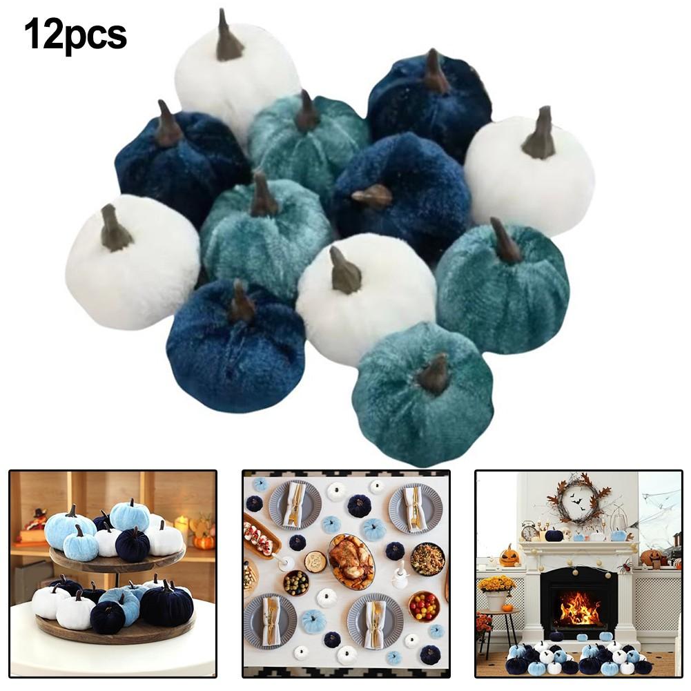 Fall Decor Thanksgiving Halloween Velvet Foam Pumpkins