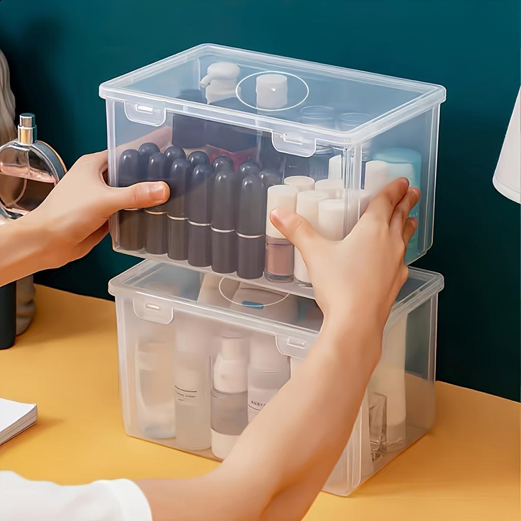 Large Capacity Clear Plastic Storage Box, A4 File Organizer with Lid, Multi-Tiered Document Holder for Home, School, and Office Supplies Accessories