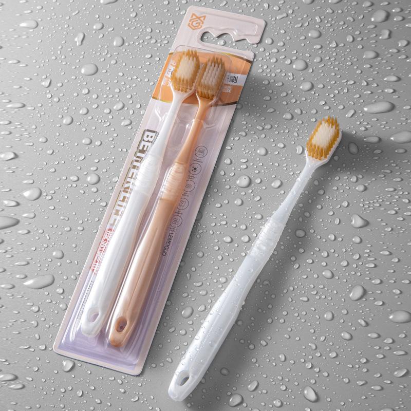 Couple soft bristled toothbrush with ultra soft and ultra-fine adult soft bristles, suitable for sensitive people to use