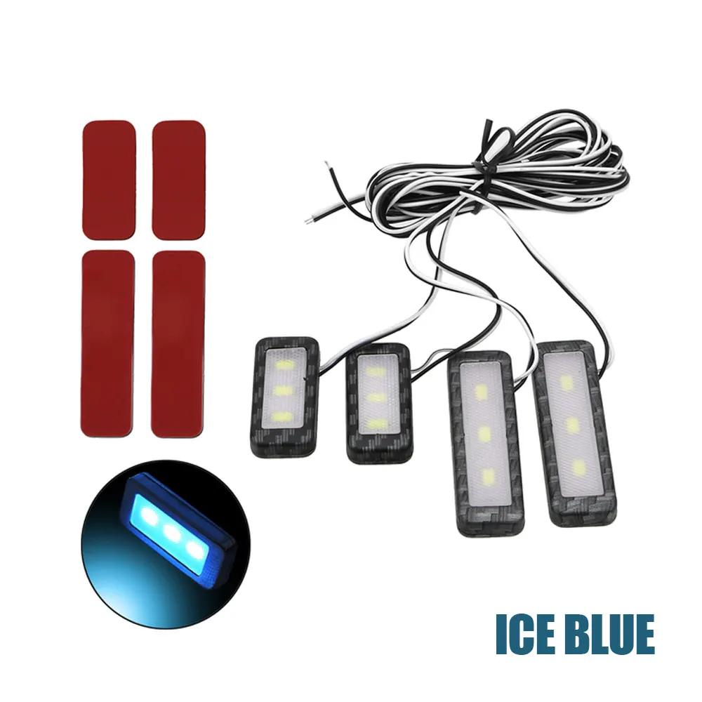 4Pcs Universal Car Armrest Interior Door Handle Lighting Car LED Car Inner Bowl Light Car Atmosphere Lamp Decorative Accessories