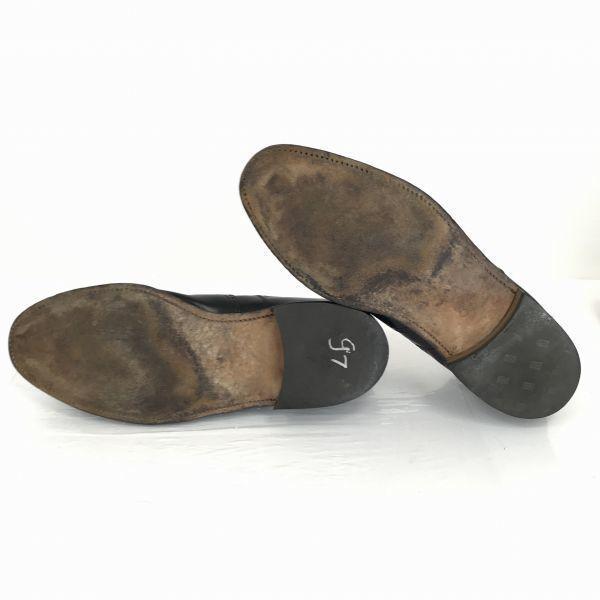 Vintage 80s-90s Made In USA Bostonian Leather Goodyear Welt Wingtip Dress Business Shoes Size 27.0cm Black(USED)