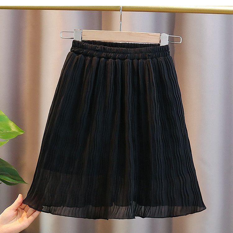 

Шифоновая юбка миди для девочек, летний новый стиль, детская мода, средний размер, детская одежда, летняя плиссированная юбка 170