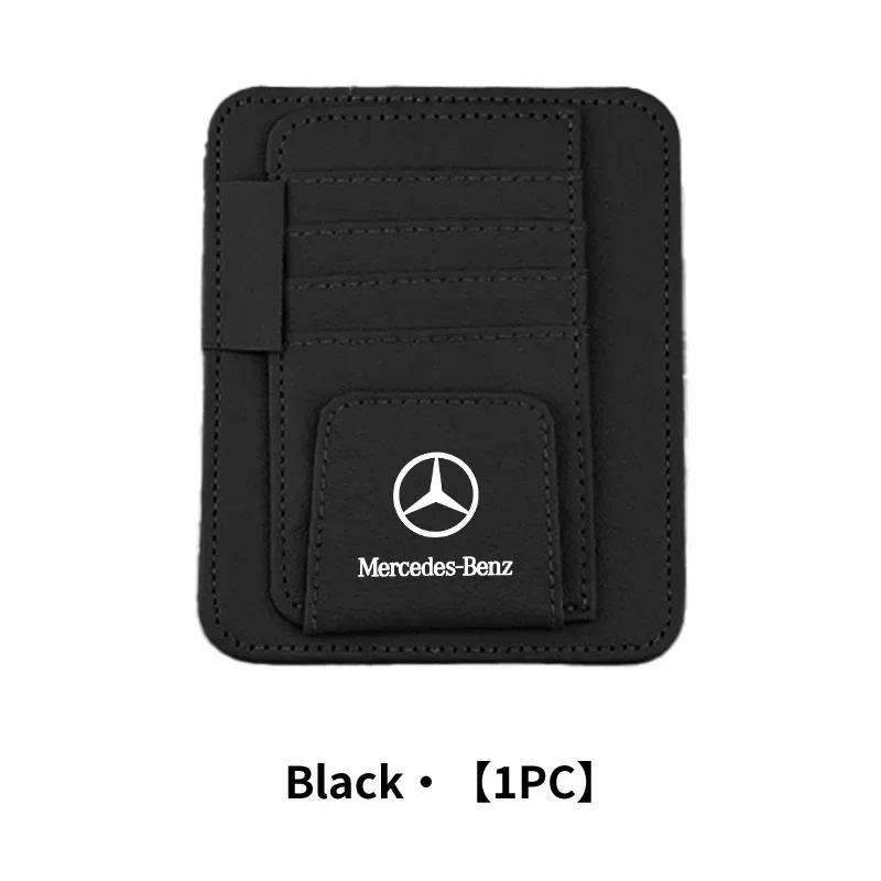 TEP3 Car Sun Visor Eyeglasses Organizer Multiple Pockets For Mercedes Benz AMG A C E Class W201 W210 W108 W204 W205 W203 W211 W124