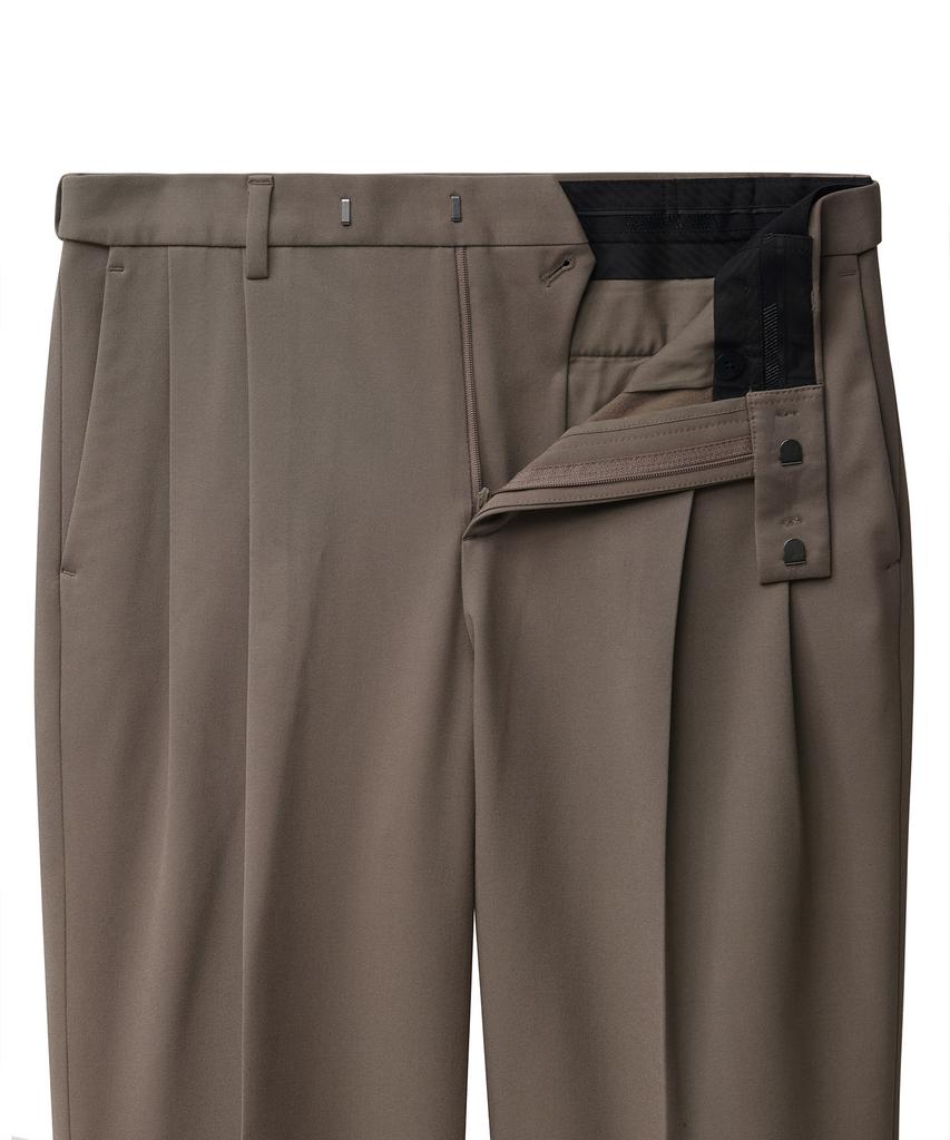 Musinsa Standard Heavyweight Fleece-Lined Real Wide Hidden Elastic Waist Slacks [Dusty Beige]