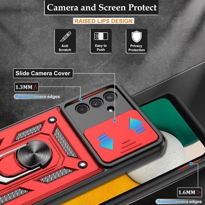 Coque de protection pour Samsung Galaxy A13 5G - BOOLING - Rouge - Antichoc - 2 Verres Trempés