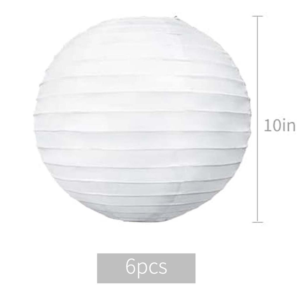 6-Inch White Paper Lanterns Decorative Round Paper Lanterns Lamp for Birthday, Wedding, Christmas, Home Decor, Party Decoration