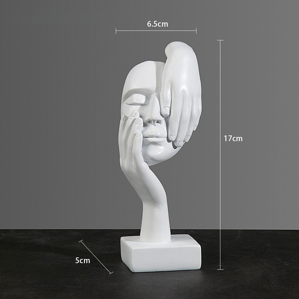 European Minimalist Abstract Facial Sculpture Resin Art Decor Handmade Contemporary Figurine Statue for Home Office Living Room