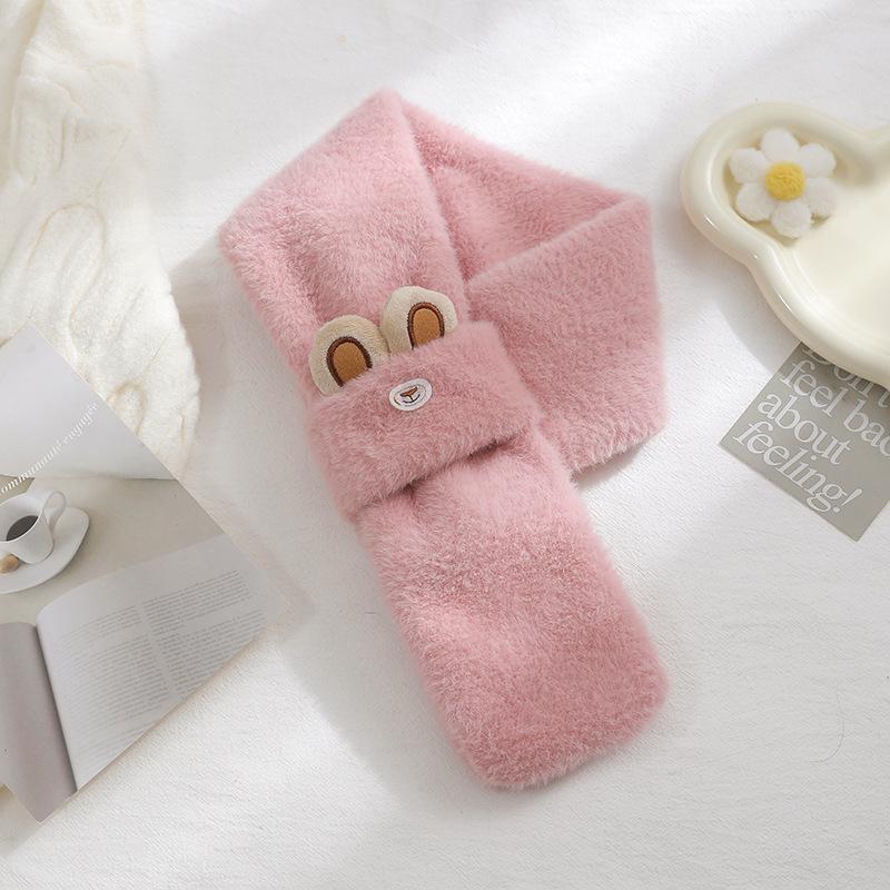 Women's Versatile Winter Scarf - Imitation Rex Rabbit Fur Reindeer Design, Plush Neck Warmer, Perfect Christmas or New Year Gift