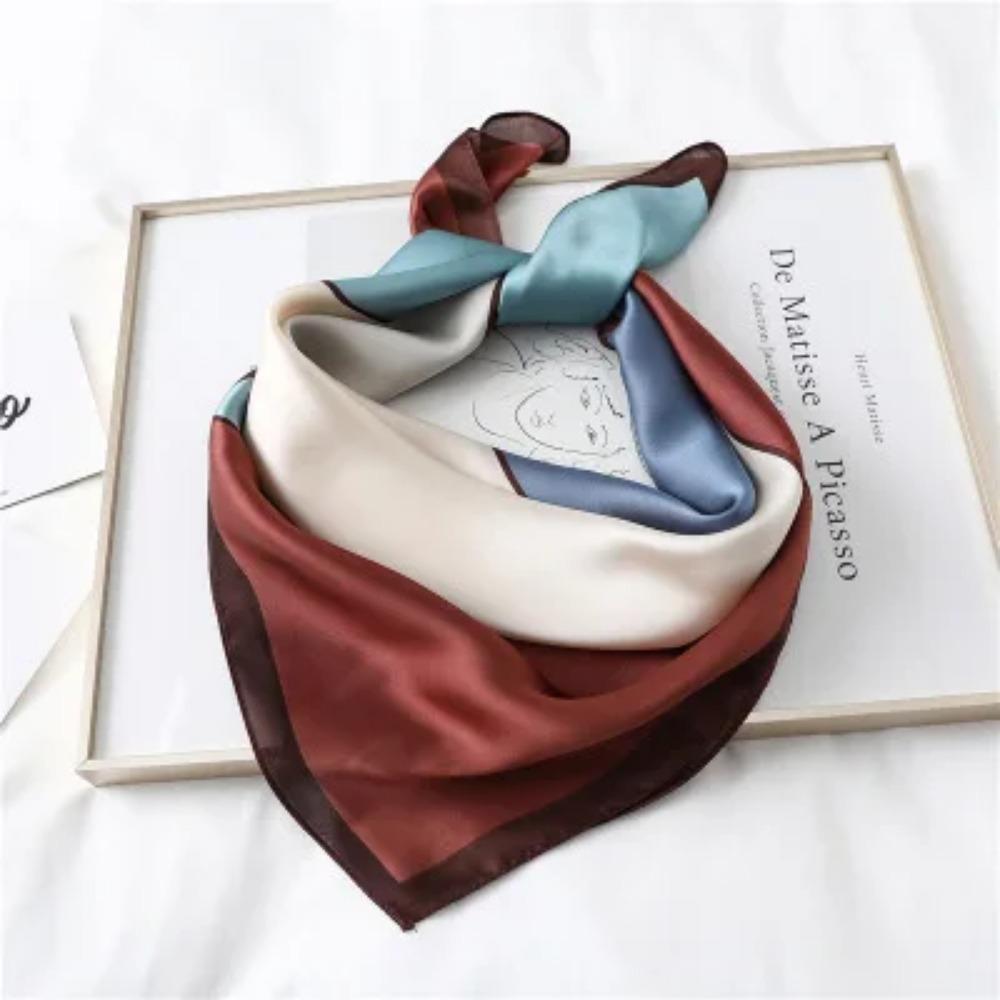 2025 Summer Luxury Brand Silk Scarf Square Women Shawls And Wraps Fashion Office Small Hair Neck Hijabs Foulard Scarves 70*70cm