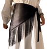 Retro Wide Belt Waist Belt Tassels Triangle Shape Hip Scarf Dance Belt Women