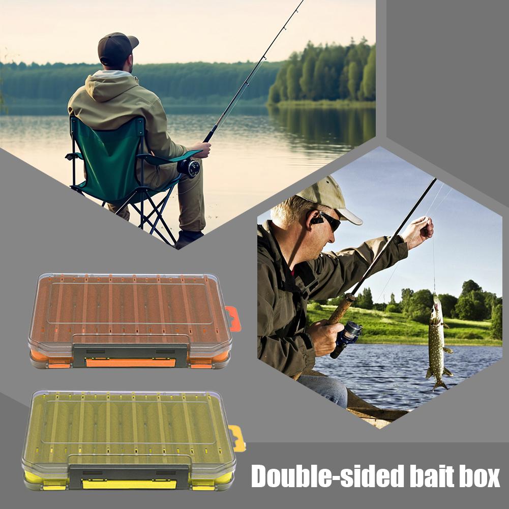No Damage to Hooks Bait Box Large Capacity Quick-Drain Multi-Functional Lure Box Portable Double-sided Bait Box Neatly Arranged