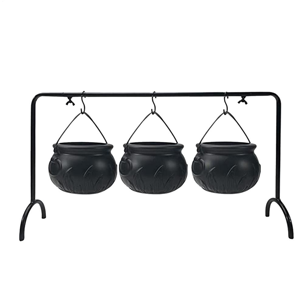 

Украшения для конфетницы на Хэллоуин, держатель для конфет, маленький ведьмин котел, пластиковые котелки с железной подставкой, декор на Хэллоуин