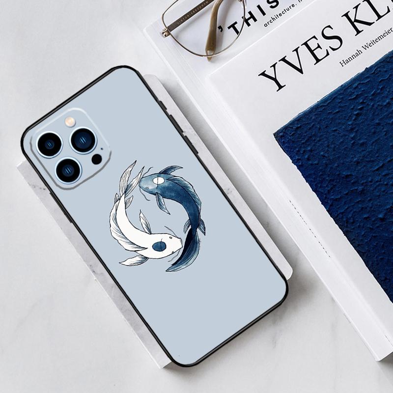 

Koi Fish Yin Yang Case For iPhone 17 Air 15 14 11 16 Pro Max 13 12 Mini 15 16 Plus 16e Funda Silicone Cover iPhone 11Pro MAX