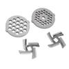 Stainless Steel Meat Grinder Plate Discs Grinding Blades for Food Grinder Attachment 2 Sharp Blades 2 Cutting Plates
