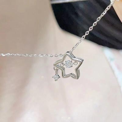 Luxo strass estrela coração colar na moda charme clavícula corrente gargantilha colares pingente para mulheres meninas festa de casamento jóias