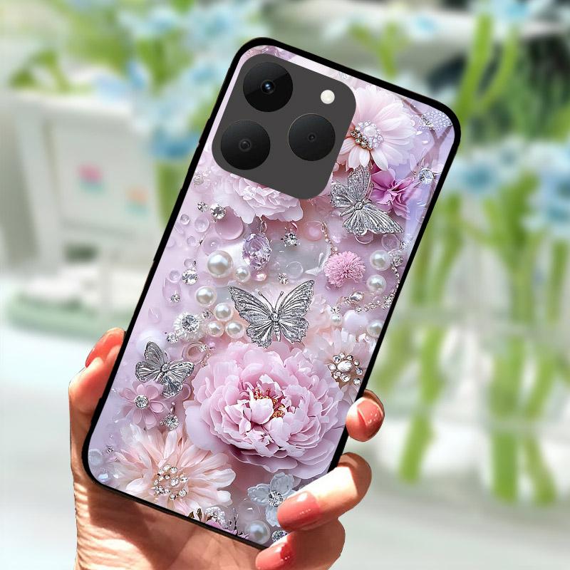 Luxury Tempered Glass Case For Realme 15T 5G Shockproof Hard PC Phone Case For Realme 15 T RMX5112 Cover Camera Protection Funda