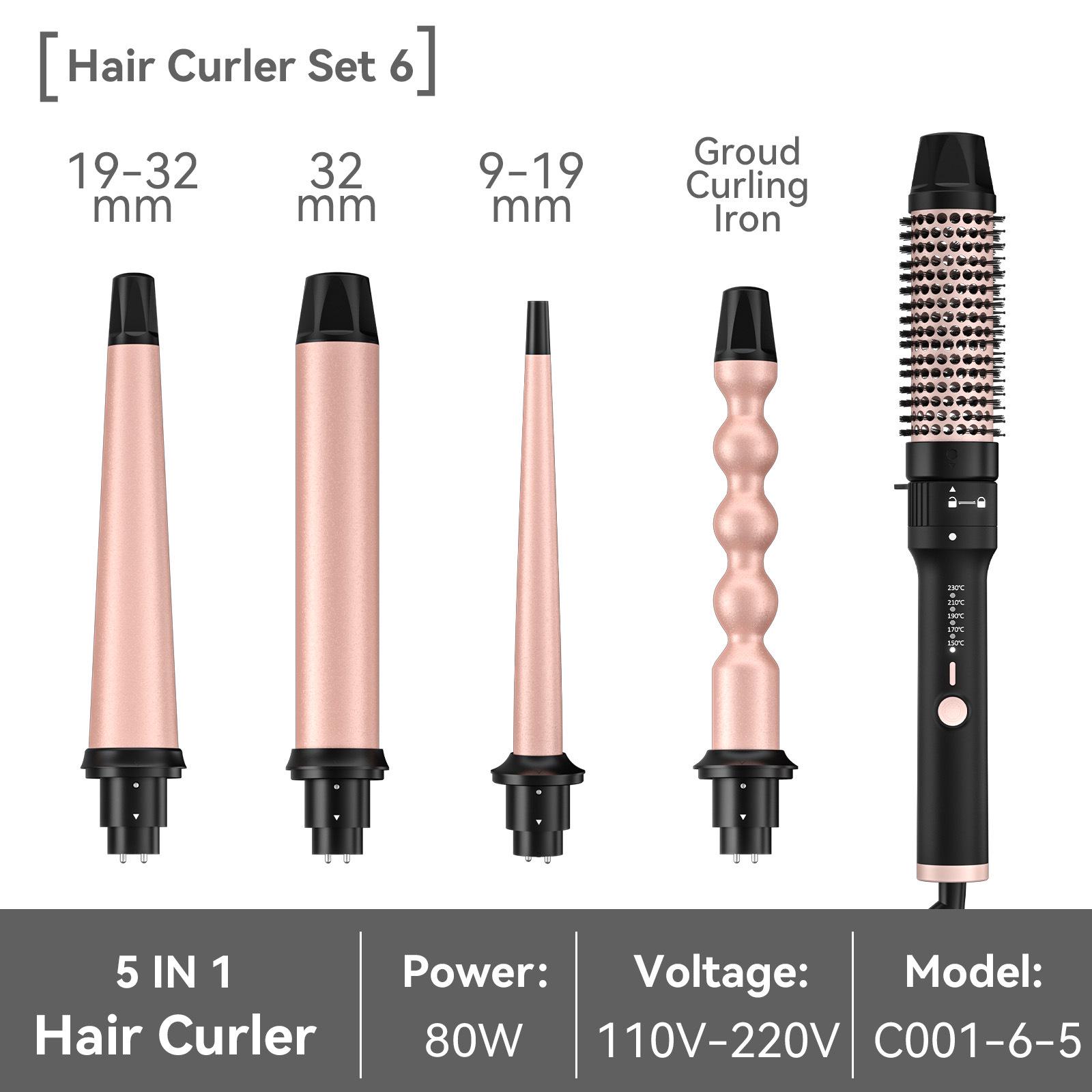 Versatile Ceramic Curling Iron with Interchangeable
