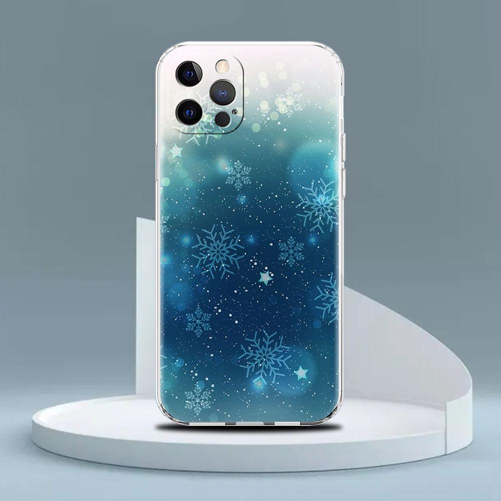 Case For Apple iPhone 14 13 11 Pro 12 7 8 Plus SE 2022 XR X XS Max 6 6S Clear Silicone Phone Cover Winter Snow Merry Christmas