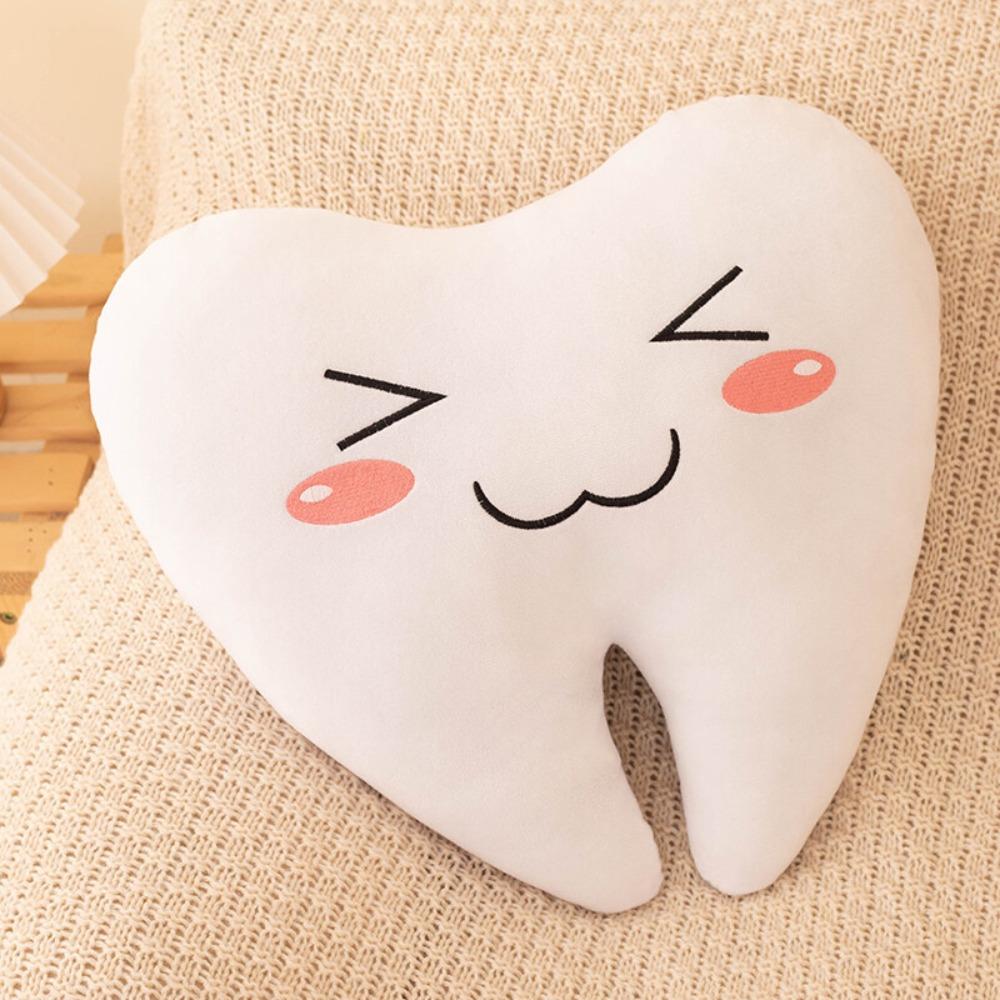

Sofa Cushion Tooth Plush Toys Expression Love Teeth Pillow Lovely Teeth Stuffed Doll Boys Girls 20cm-Eyes close