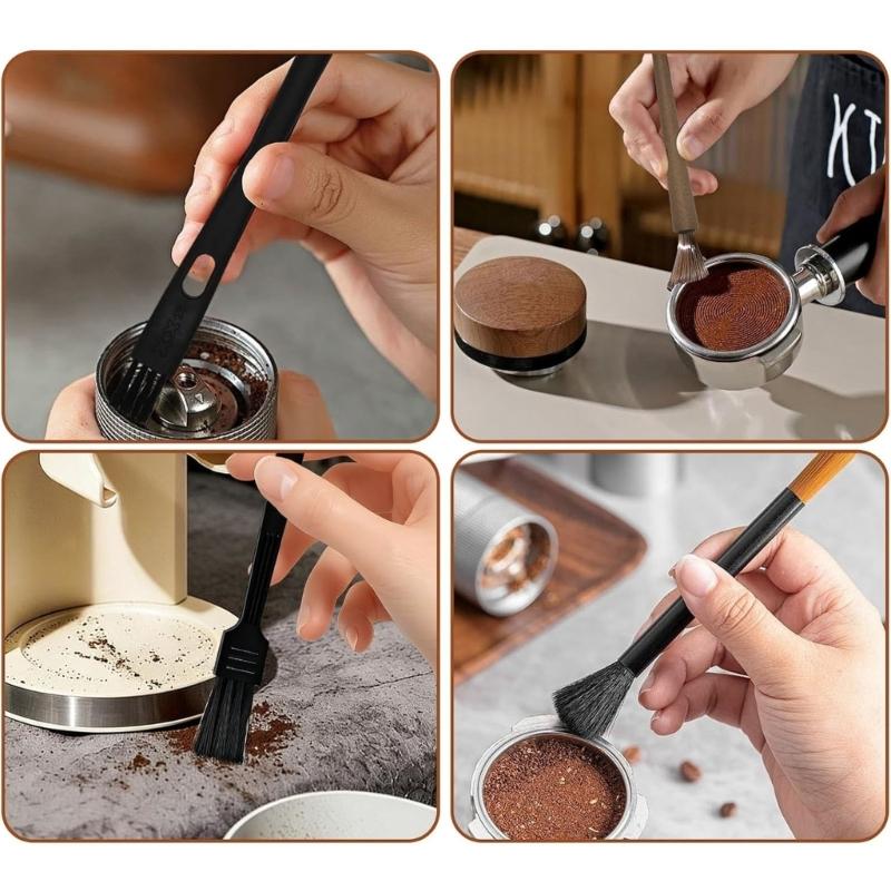 4PCS Coffee Grinder Brush Set with Nylon Bristles Cleaning Accessories Suitable for Cleaning Brew Head and Drip Tool