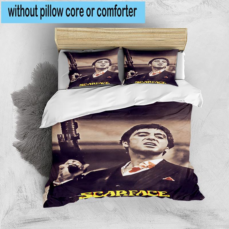 3PCS Scarface: Urban Art 3pcs Bedding,Including 3PCS Duvet Cover And 2pcs Pillowcases Perfect for Christmas,Ideal for Bedroom, Dormitory