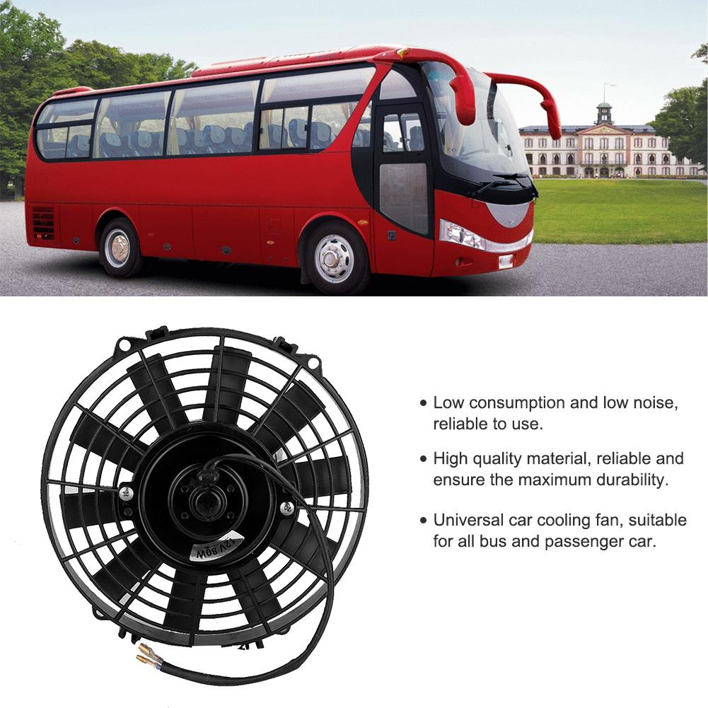 12V 80W 9inch Universal Car Curved Blade Air Conditioner Condenser Electric Cooling Fan