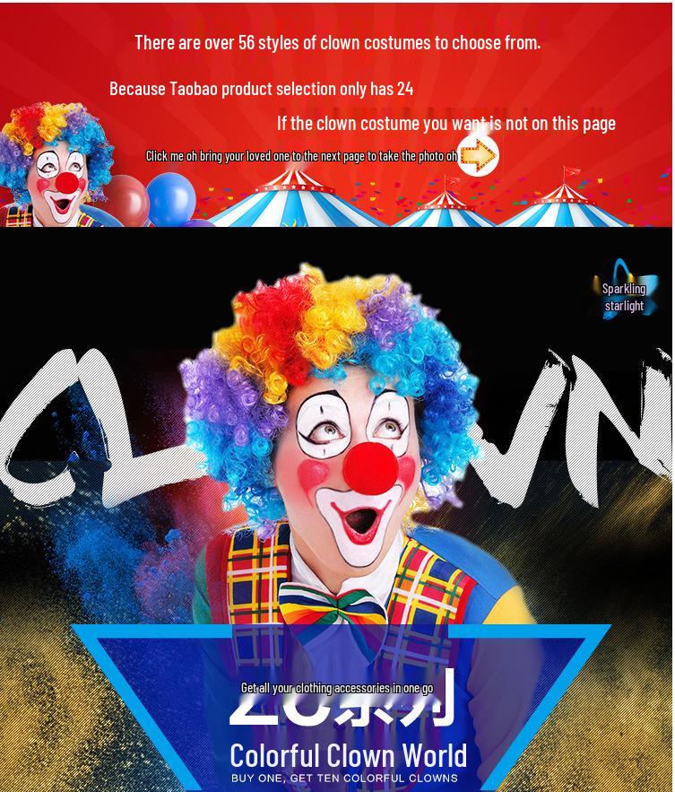 Adult Clown Cosplay Costume for Parties and Masquerades – Includes Clothes and Accessories