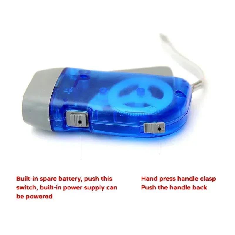 Outdoor Hand Pressing Dynamo Crank Power Flashlight Camping Supplies Hand Crank Charger Camping Light  Portable LED Flashlight