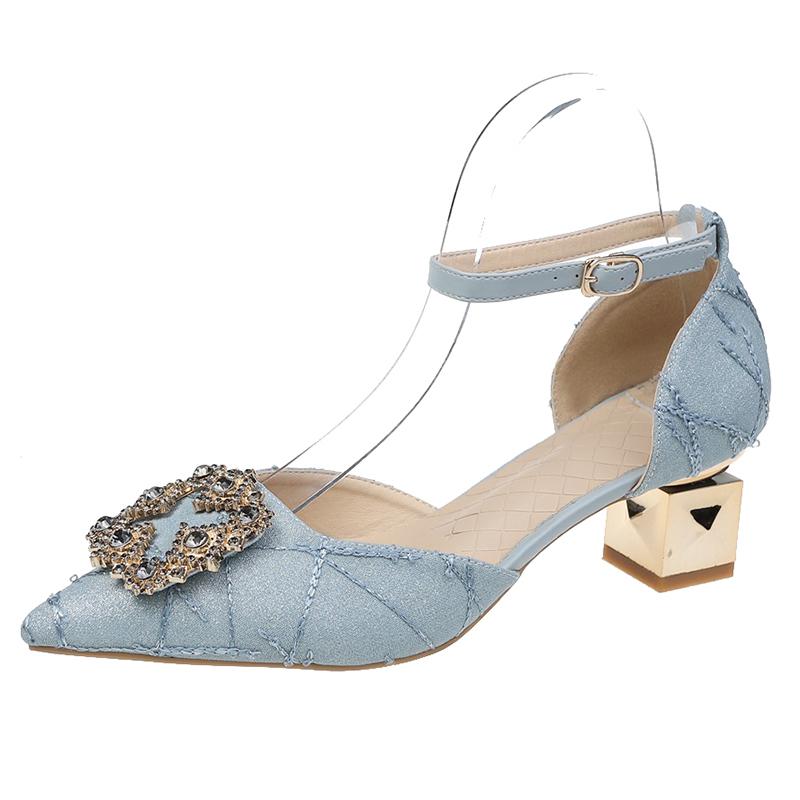 2022 Newest Pointed Toe Retro Shiny Bow High Heels Summer Ladies Wedding Bridesmaid Party Stiletto Pumps Shoes Women Shoes Heels