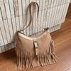 Autumn New Retro Casual Fringed Armpit Bag Female Personality Atmosphere Fashionable Simple Shoulder Messenger Bag