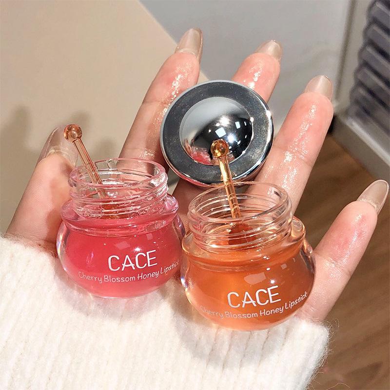 CACE Cherry Blossom Honey Lip Balm: Moisturizing, Plumping, Non-Sticky Jelly Lip Oil for Lasting Nourishment.
